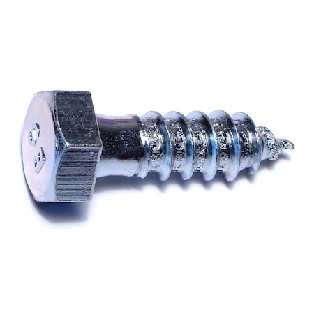 Midwest Fastener Lag Screw, 1/2 in, 1-1/2 in, Steel, Zinc Plated Hex Hex Drive, 8 PK 35061